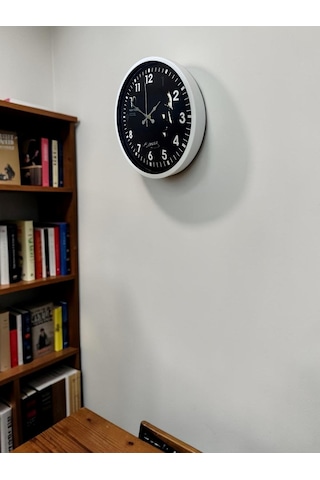 Beyaz 36 Cm Atatürk Modern Tasarım Duvar Saati Çok Renkli