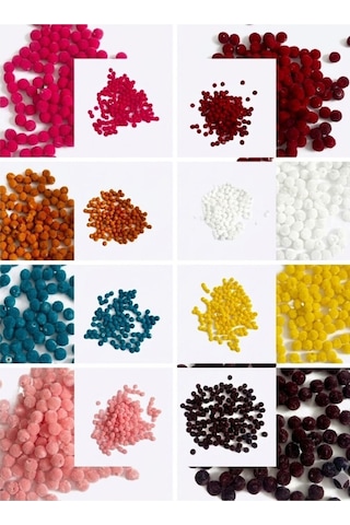 Kadife Boncuk Seti 8 Mm 8 Renk 10 Gram Takı, Oya, Abiye Boncuğu 8 Renk 10'ar Gram 800-820 Adet