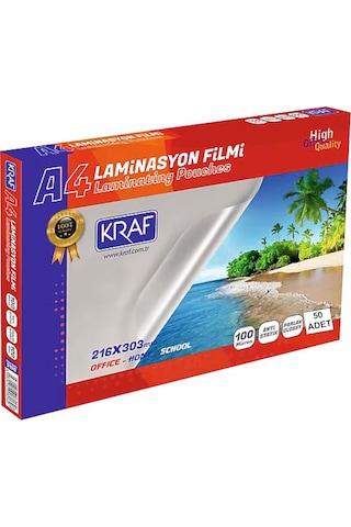 Kraf Laminasyon Filmi Parlak A4 100 Mic 50'li 2120 Kraf Laminasyon Filmi Parlak A4 100 Mic 50'li 2120