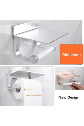 Tuvalet Kağıdı Sahipleri Uzay Alüminyum Çok Fonksiyonlu Depolama Kancaları Küllüklü Banyo Rafları Havlu Raf Telefon Tutucu Kağıt Tutucular Gümüş 22 x 13.6 x 11.2 CM
