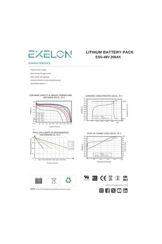 Exelon 48 V 200 Ah Lityum Akü Duvar Tipi