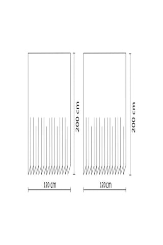 Prado Çift Kanatlı 2x120x200 Cm Banyo Perdesi Çok Renkli
