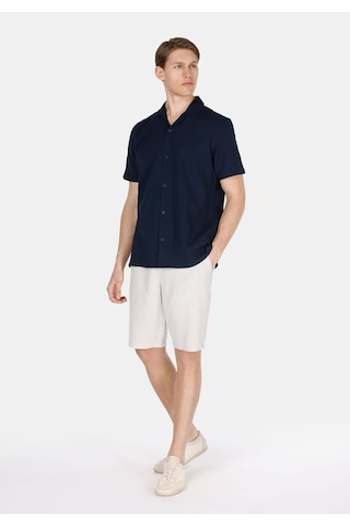 Colin's Colins Regular Fit Shirt Neck Düz Erkek Lacivert Kısa Kol Gömlek Cl1074511 Q1.v1 Nav