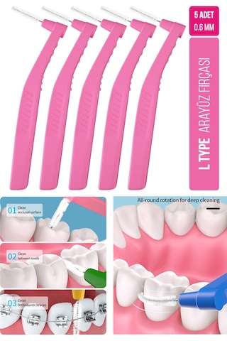 Oral White Arayüz Fırçası Pembe 0.6 Mm Cleaning Pro 5 Adet