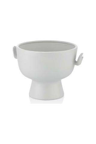 Crearthome Gorgi El Desenli Dekoratif Beyaz Kase 26.5X21.5X18.3