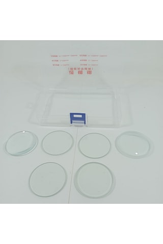 Cam Mercek Seti 6 Adet 50mm Çapında Kenarları Tıraşlı Saklama Kutusu İle