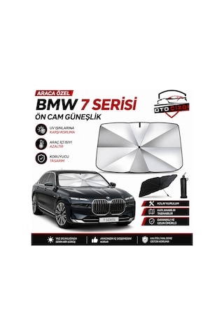 Bmw 7 Serisi Şemsiye Tip Ön Cam Güneşliği Katlanabilir Uv Korumalı Araç Cam Güneşlik