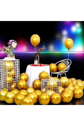 Ultra Yüksek Kalite 50 Adet Gold Krom Balon Aynalı Balon Parlak Balon Metalik Balon Krom Gold Balon GOLD