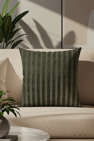 Sezyon Elya Desenli 45x45 Yeşil Kırlent Kılıfı Yeşil