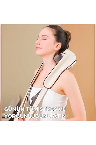 Şarjlı Ovmalı Isıtmalı Masaj Aleti Insan Eli Yoğurma Hissi Bej