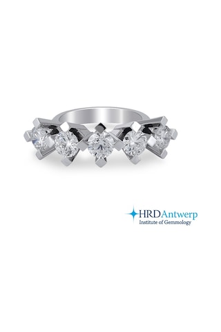 0.70 Karat 5 Taş Pırlanta Yüzük (Hrd Sertifikalı)