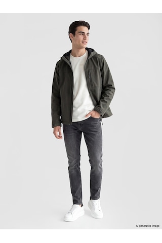 Lcwaıkıkı Classic Haki Regular Fit Kapüşonlu Erkek Ceket