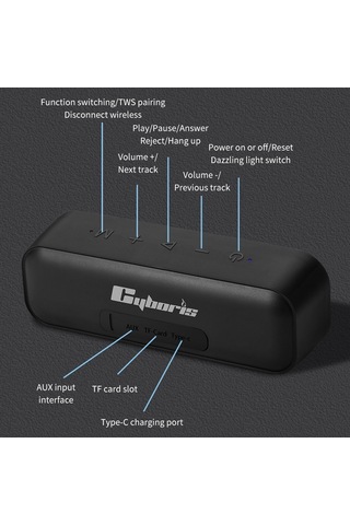 Cyboris S2 IPX6 Su Geçirmez Bluetooth Hoparlör