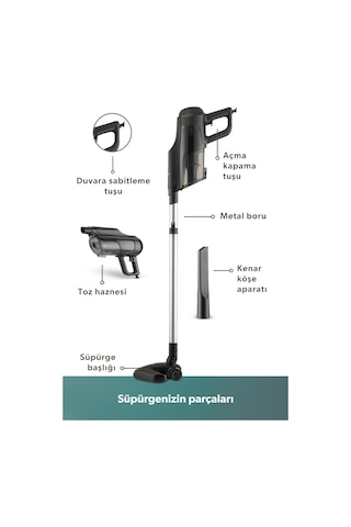 Homend Dustroyer 1272H 2 İn 1 Dikey Kablolu Süpürge