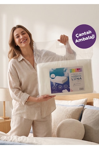 Boyun Destekli Mini Visco Yastık Kozmos Luna Serisi Beyaz