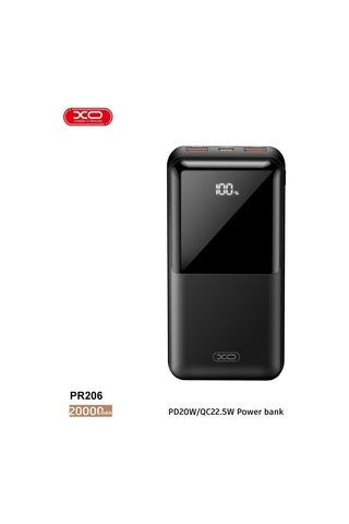 22.5w Hızlı Şarjlı Led Dijital Ekranlı 20000 Mah 3 Çıkışlı Taşınabilir Şarj Cihazı Powerbank Beyaz