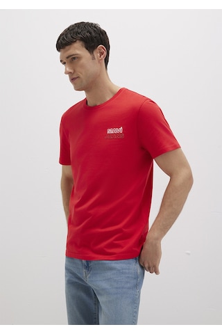 Mavi - Mavi Jeans Baskılı Kırmızı Tişört 066841-33099 Kırmızı