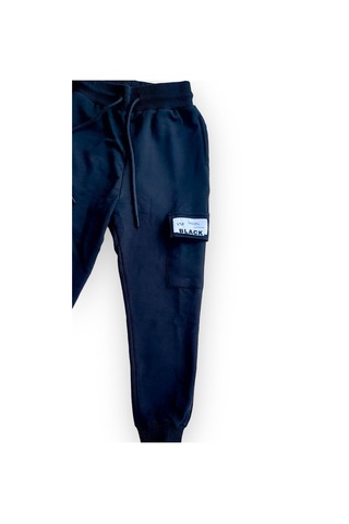 Ekkokids Çocuk Beli Paçası Lastikli Black Yazılı Eşofman Alt-13382-siyah Siyah