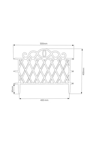 Morpanya Pcs01 Dekoratif Plastik Çit Ferforje Bahçe Çiti 1 Adet (50 Cm) Beyaz
