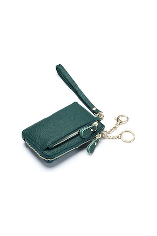 Weichuang01 Cüzdan Deri Basit Çok Kayış Fonksiyonlu Ins Sıfır Cüzdanlı El Taşıma Çantaları Bileklik Koyu Yeşil