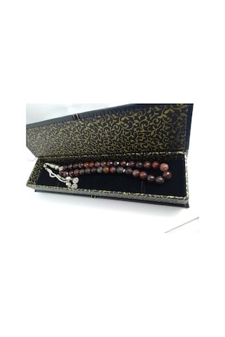 Kızıl Kaplangözü Taşı Tespih / İri Kesim Doğaltaş Tespih