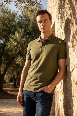 Süvari Slim Fit Düz Baskısız Pike Düğmeli Polo Yaka Nefes Alabilen T-shirt Haki