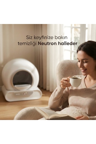 Neutron Yeni Nesil Akıllı Kedi Tuvaleti Otomatik Kedi Tuvaleti NTL-PW-65BW