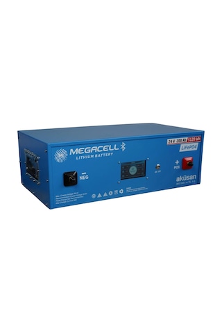 Megacell Lifepo4 25.6v 200ah Bluetooth Dokunmatik Ekran Lityum Demir Fosfat Akü