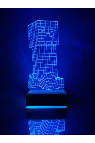 Çocuklara Özel 3D Minecraft Led Masaüstü Ve Gece Lambası