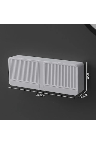 Qingmipy Duvar Montlu Sabunluk, Kapaklı, İki Bölmeli, Su Akışı Özelliği, Beyaz Plastik, Delme Yok, Banyo/mutfak Uygun Beyaz