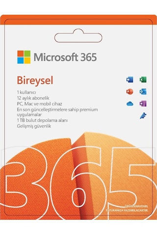 Microsoft 365 Bireysel Türkçe - Kutu Lisans 1 Yıl (561279339)