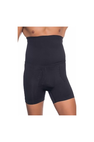 Moon Wear Siyah Mı Emay E1005 Erkek Yüksek Bel Double Boxer Korse Siyah