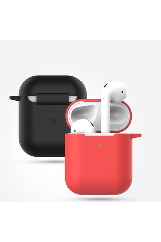 Xiyyadms Airpods 1/2 Nesil Silikon Korumalı Kılıf - Yüksek Kaliteli, Hafif Ve Dayanıklı - Zengin Tasarım - Dağcı Kanca Dahil - İnce Portakal Rengi Diğer