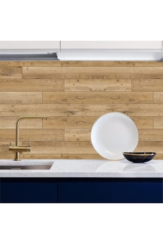 Mutfak Tezgah Arası Kendinden Yapışkanlı Folyo Kaplama Ahşap Parke Desen 60cmx100cm