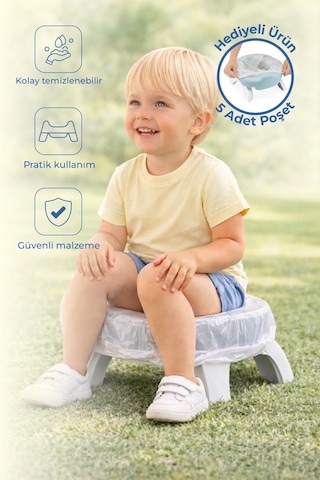 Babyjem Portatif Lazımlık + 5 Poşet 591 Yeni Soft Mavi