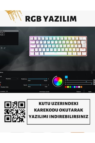 Aymestore T60 Kırmızı Switch Rgb Klavye Kablolu Gaming Oyuncu Klavyesi