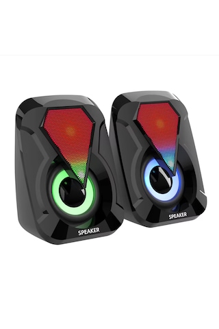 Leefei 1053 Bilgisayar Hoparlörü 1+1 Pc Hoparlörü Usb Speaker Rgb