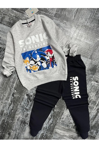 Koçak Kids Yeni Sezon Sonic Desenli Gri Renk Erkek Çocuk Eşofman Takım Gri
