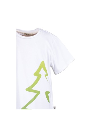 Erkek Çocuk Beyaz Organik Ağaç Baskılı T-shirt 001