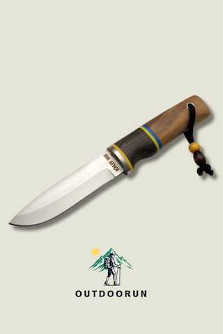 Geleneksel S600 Bushcraft Kamp Bıçak - 23 Cm Kahverengi