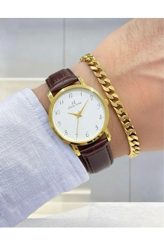 Erkek Kol Saati Pu Deri Kordon Siyah Renkli Kadran Gold Kasa Bileklik Hediyeli Analog Quartz Klasik Şık Günlük Erkek Saati Swt13 Çok Renkli 68745573