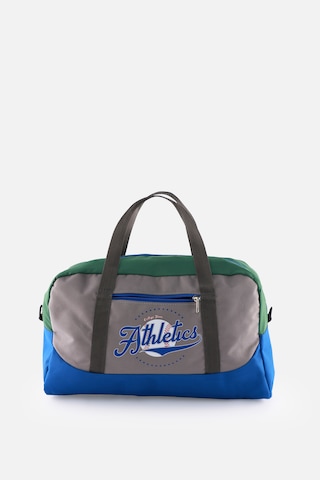 İcone Bag Baskılı Spor Çanta, Cepli Spor Çanta, Fermuarlı Detaylı Çocuk Spor Çanta, Gri - Yeşil