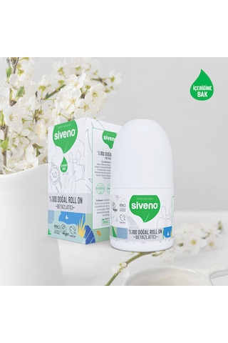 Siveno %100 Doğal Roll On Beyazlatıcı Etkili Deodorant Ter Kokusu Önleyici Bitkisel Leke Bırakmayan Vegan 50 ML