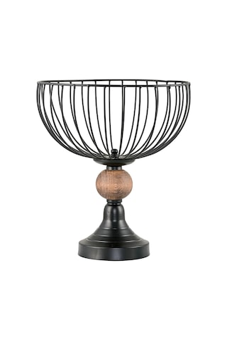 Metal Tel Meyvelik Siyah-ahşap Detaylı