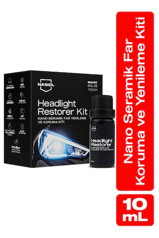 Nasiol Headlight Restorer Nano Seramik Far Yenileme ve Koruma Kiti-3 Yıl Dayanım 10 ML