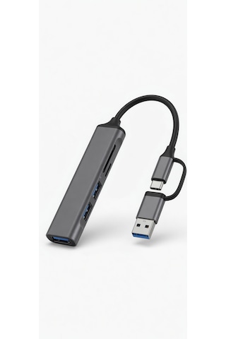 Usb 3.0 Usb Çoklayıcı 5 İn 1 Usb-a Ve Usb Type C Kablolu Micro Sd Ve Sd Kart Okuyucu Özellikli Usb Hub Çoğaltıcı 3 Usb Port Yüksek Hızlı Data Aktarım