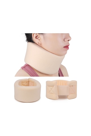 Vkemall Erkek Kadınlar İçin Sponge Pamuk Adjustable Boyun Tutucu, Sürücü Ofis Ev Kullanıma Uygun, Boyun Desteği Ve Stabilizasyon Sağlar, Kahverengi, L Beden