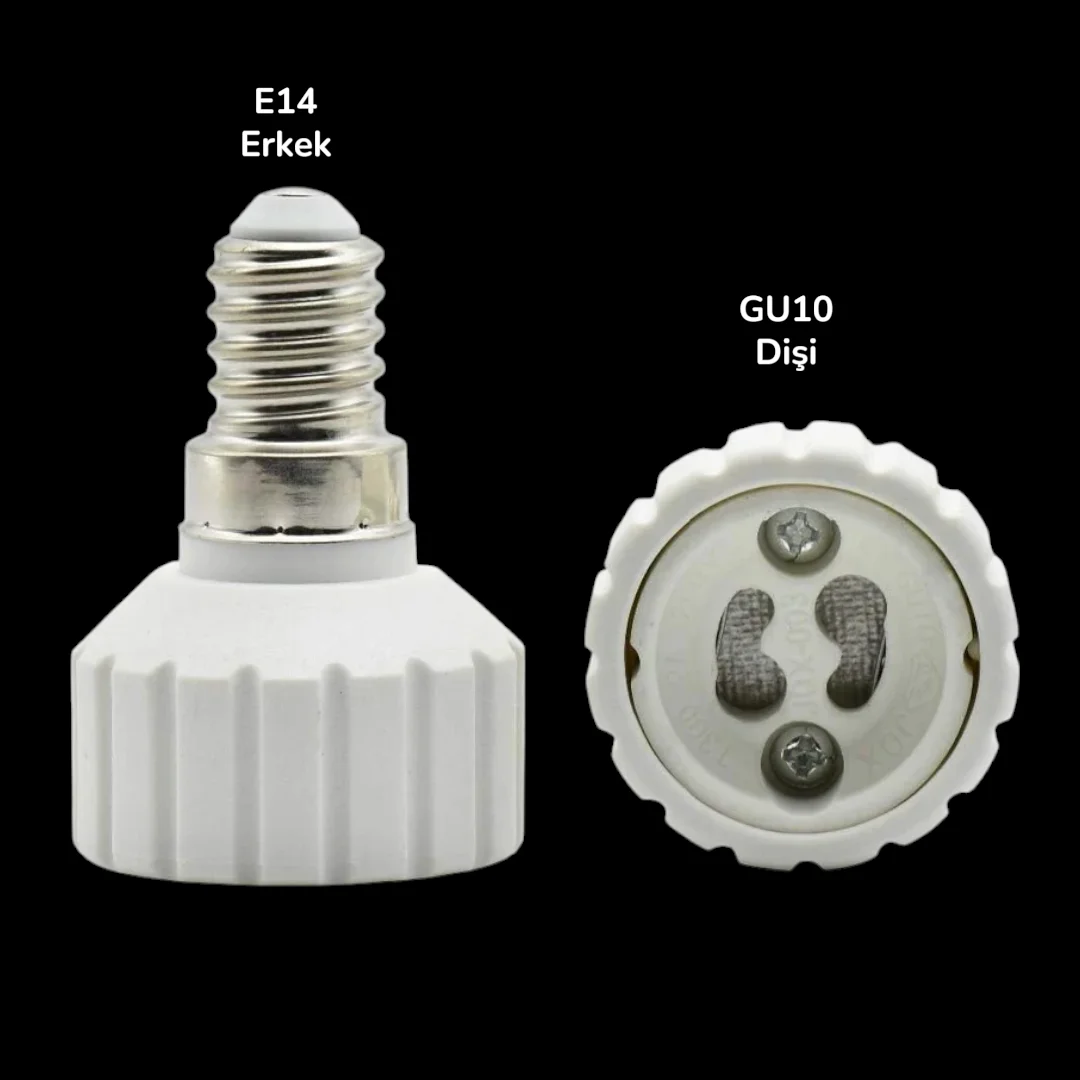 E14 Erkek Gu10 Dişi Duy Dönüştürücü Ampul Adaptörü Lamba Çevirici Aparat