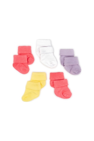 Novibaby 5'li Bambu Yenidoğan Bebek Çorabı I Colourful I 0-6 ay Çok Renkli