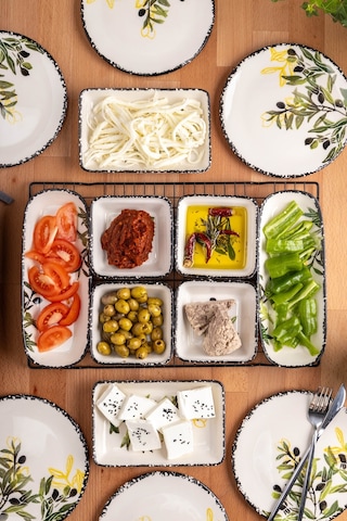 Olive 14 Parça 6 Kişilik Kahvaltı Takımı Çok Renkli